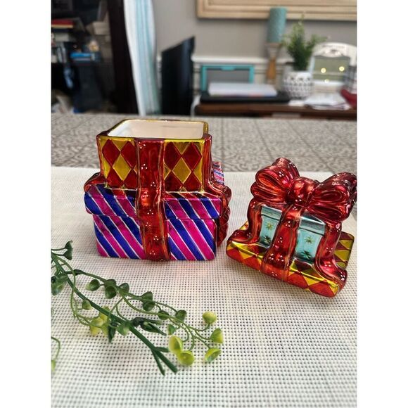 Christopher Radko Christmas Tower Of Treasures 2004 Vintage Candy Jar Trinket - Picture 2 of 9